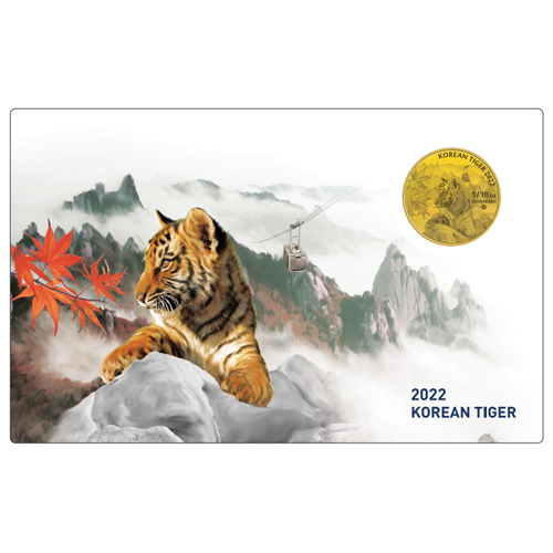 2022 0.1oz Korean Tiger Au999 Gold Card