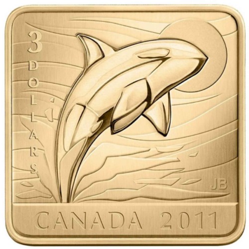 Royal canadian mint 2011 $3 square coin